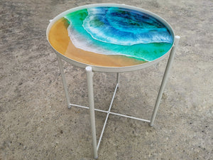 树脂彩绘小型桌子（海洋图纹）